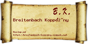 Breitenbach Koppány névjegykártya